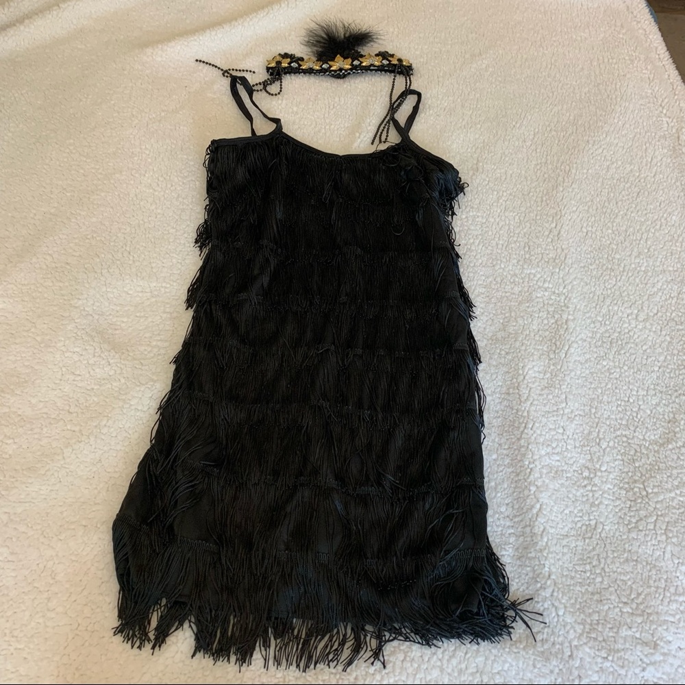 Flapper costume dress with headpiece